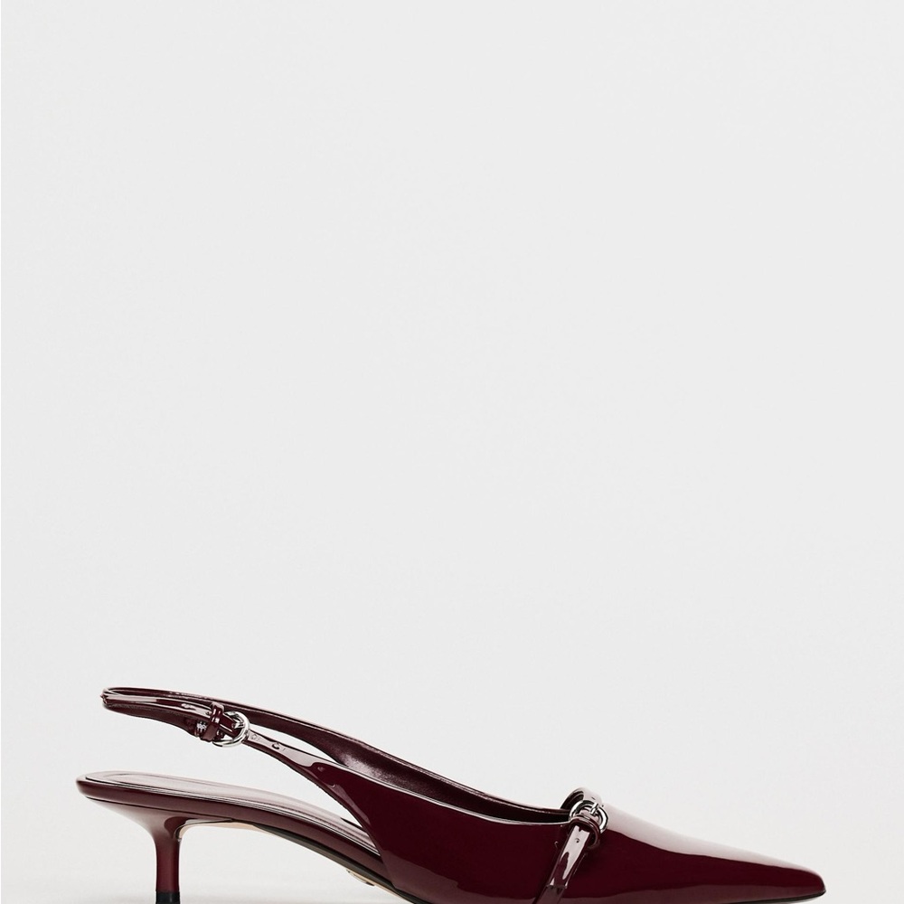 Zara Burgundy Slingback Heels